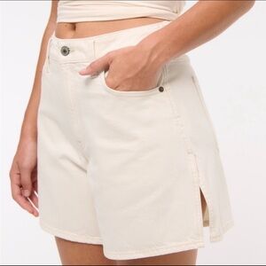 Abercrombie & Fitch Cream Denim Shorts